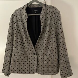 Lane Bryant Black and Gray Checkered Blazer